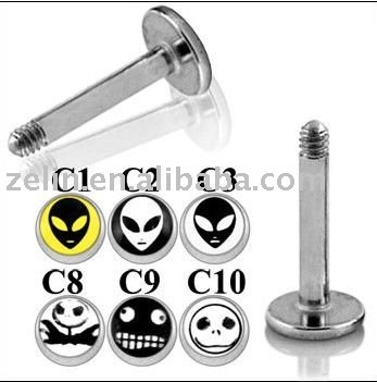 new style logo lip piercing ring 316 L steel body labret