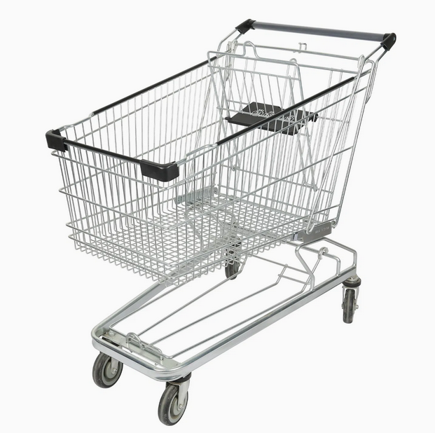 Supermercado alemán Zinc Acabado de metal Trolley