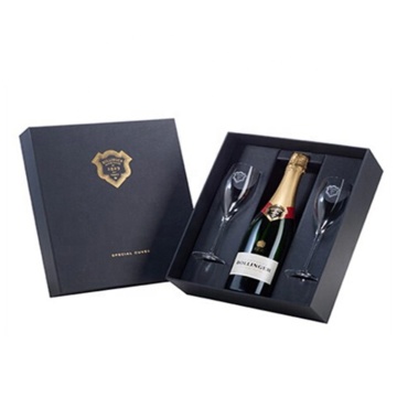 Customized Matt Cardboard Black wine paper gift box
