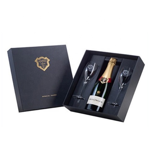 Customized Matt Cardboard Black wine paper gift box