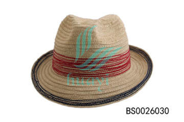 Summer red band fedora hat