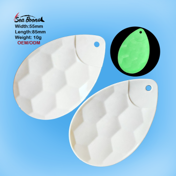 Wholesale Chrome Plated Glow Color OEM Smooth Colorado Clear Polymer Spinner Blades Fishing Spoons