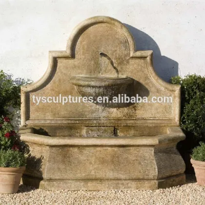 Outside stone oriental rustic garden lion head hanging wall fountain
