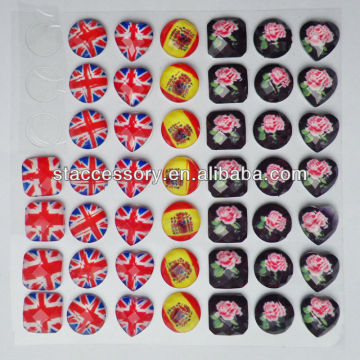 Bandeira nacional de 12 mm de acrílica adesiva de pedra 49pcs/cartão para scrapbooking ou judeu
