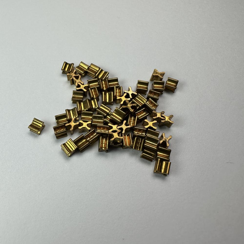 Brass X Bottom Stop for closed end zipper