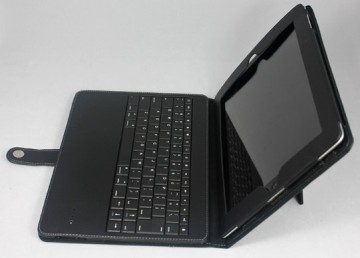 Bluetooth Keyboard With Leather Case for iPad 1&2 (black)