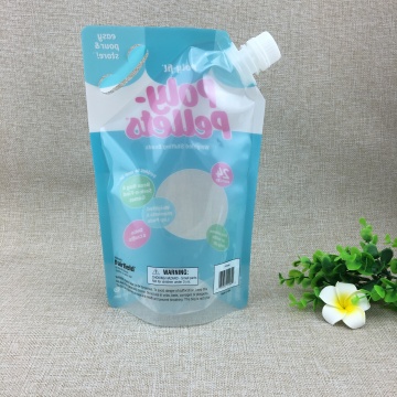 PET type nozzle transparent stand up packaging sachets