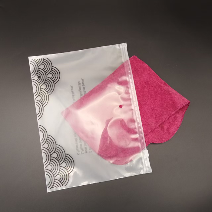 CPE frosted & PE trasparent ziplock bag