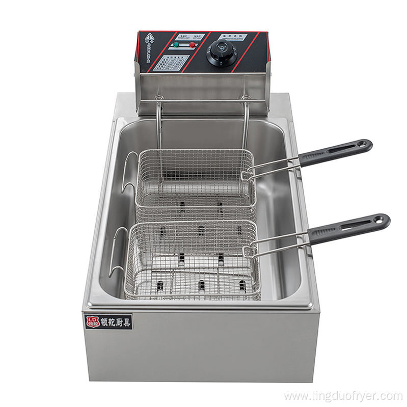 12L single tank double basket electric fryer