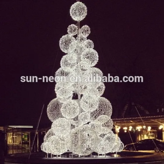 Customized Decorative 3d Motif Light Outdoor Christmas Tree Ball Lights