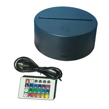 Base de lampe de support de lumière à LED 3D multi-couleurs à contrôle tactile avec conception acrylique