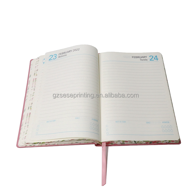 A4 A5 Hardcover Diary Custom Logo Journal Book Printing Leather Agenda Monthly Weekly Planner Notebook Gratitude Journal