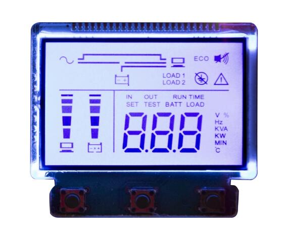 Pantalla LCD de segmento TN 7 transflectivo positivo