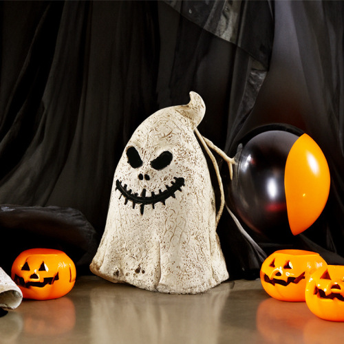 Pumpkin Head Ghost Halloween Scene Decoration