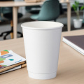 Copos de papel isolados de parede dupla do escritório 10oz 90mm