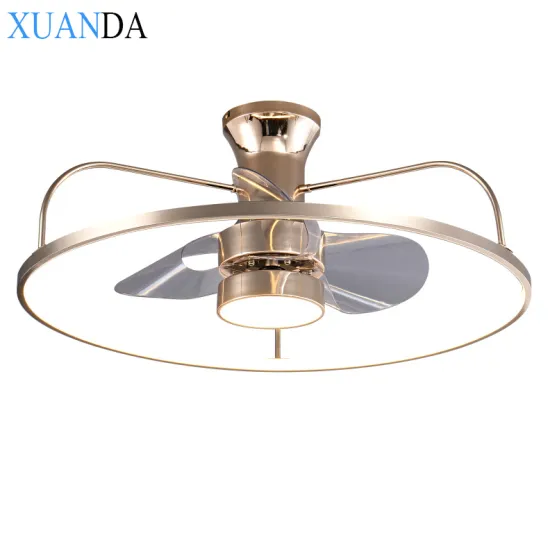 3-Color Changeable Crystal Invisible Ceiling Fan with Remote Control - Premium Fan Lighting Fixtures