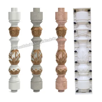 Customizable Design Molds for Concrete Decorative Precast Balustrade, Handrails, Plastic Molds, Rail Fences, Barriers, Vases, Wall Fences, and Poles
