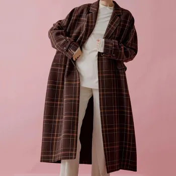 Hot Sale Custom New Red Plain winter women coats plus size women's coats wool coats for women