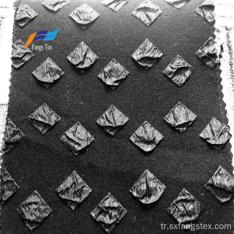 Resmi siyah ile polyester fokuro jakarlı kumaş