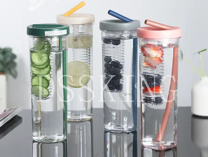 Filter water cup with straw Large capacity lemon cup