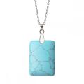 Turquoise Rectangle Gemstone Pendant Neckalce