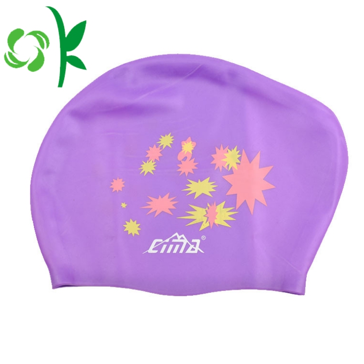 Silicone Swim Head Fashionable Printed Hats