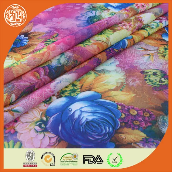 Various types of fabric elegant shape chiffon printed fabric