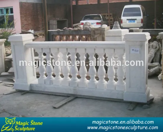 Natural decorative balustrade and stone columns