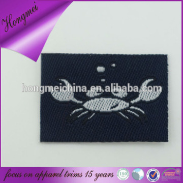 small crab cheap woven garment labels for child's clothes