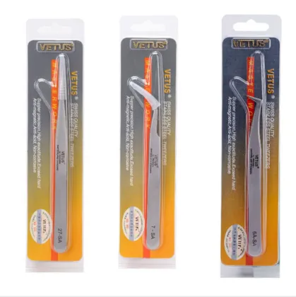 2020 VETUS SA Series Stainless Steel Hyperfine Tweezers for Eyelash Extension