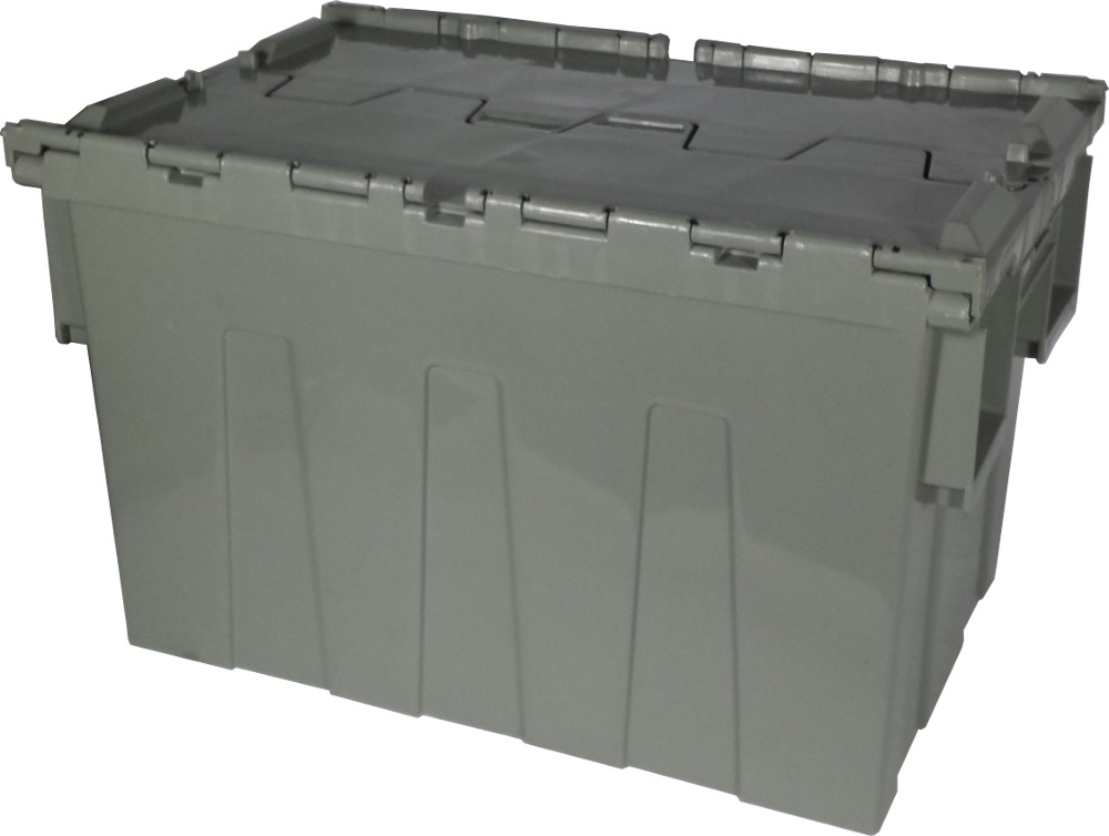 Hinged lidded plastic crate container injection moulds