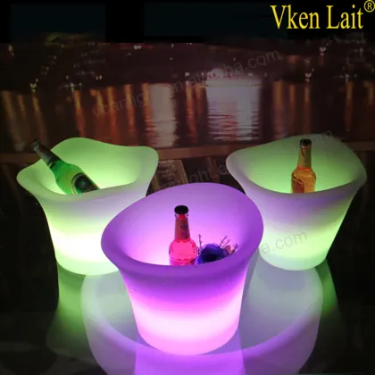 Chargeable Beer Ice Bucket - LED Blue Goose Beer Plastics