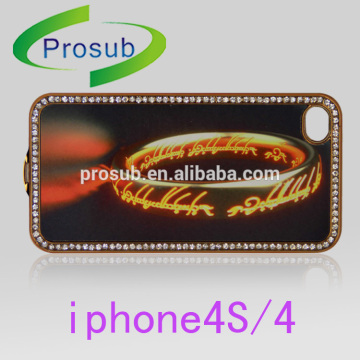 sublimation heat transfer PC material blank diamond phone case for IP4/4s