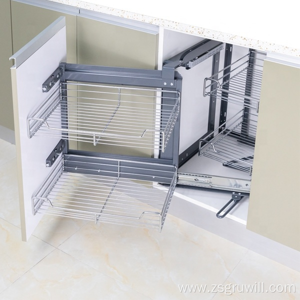 cabinet basket kitchen soft closing magic corner basket