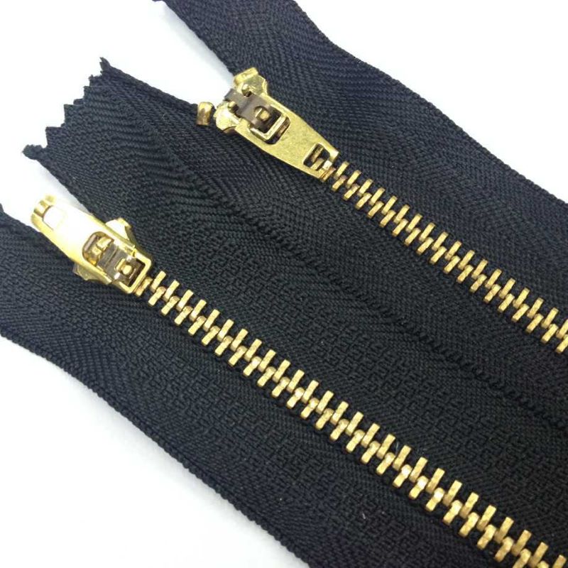 Golden polyester zippers