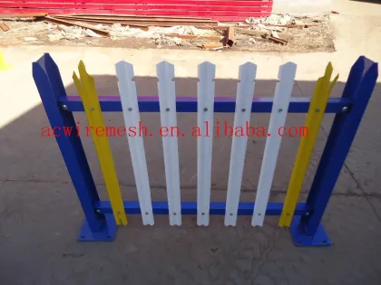 steel palisade fence mansion pvc coated colourful garden steel fence
