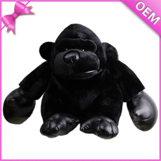 OEM Service Custom Design 25cm Sitting All Black Color Unisex Use Plush Toy Gorilla