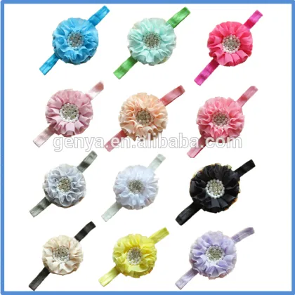 Fashion handmade pearl flower hair bands elastic hair bands for children