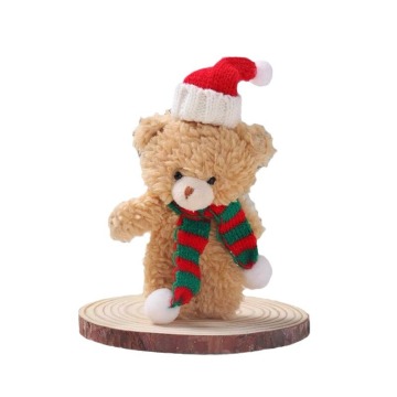 Cute Mini Teddy Bear Plush Toy Ornaments and Keychains for Christmas