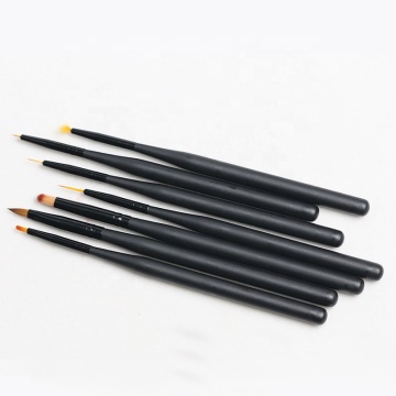 Black Handle UV Gel Line Drawing Nail Art Brush for DIY Nails 3D Carving Painting Pen