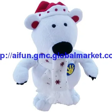Polar bear hand puppet toy, ODM toy manufacturing