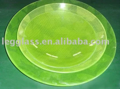 green beautiful glass cake turn plate