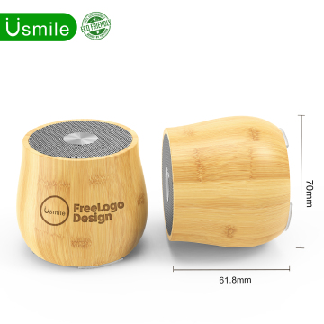 Eco-Friendly Customizable Bamboo Promotional Speaker with Low MOQ and Wireless BT