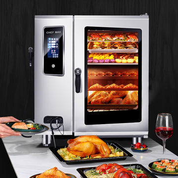 Chefmax Commerci Combi Ofen -Kessel - 10 Tabletts, 18 kW elektrischer Dampfofen für die Küche