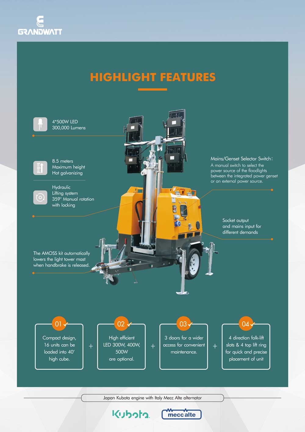 hydraulic light tower