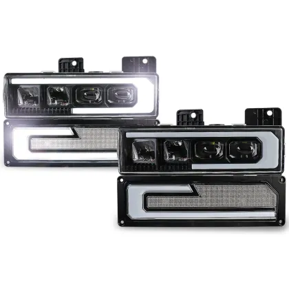 OVOVS Welcome Light DRL Truck Turn Signal Light Headlight Replacement for 1998 Chevy Silverado GMC