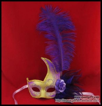 female face mask purple and gold carnival theme masquerade mask party