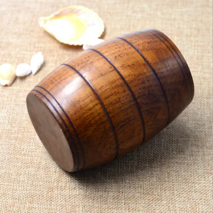 Creative Beer Barrel Shape Wooden Beer Mug