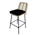 Contemporary PE Rattan Woven Outdoor Dining Hotel Villa Courtyard Patio Cafe Bar Chairs with Iron Frame