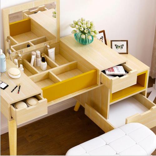 Wooden Dressing Table with Drawers Yellow Makeup Dresser Wardrobe Dressing Table Designs Supplier